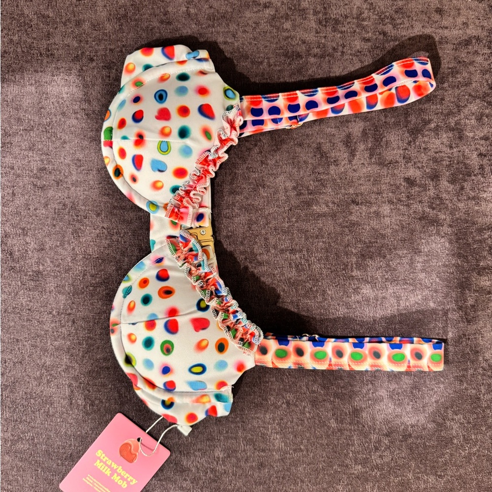 Colorful Polka Dot Swim Top